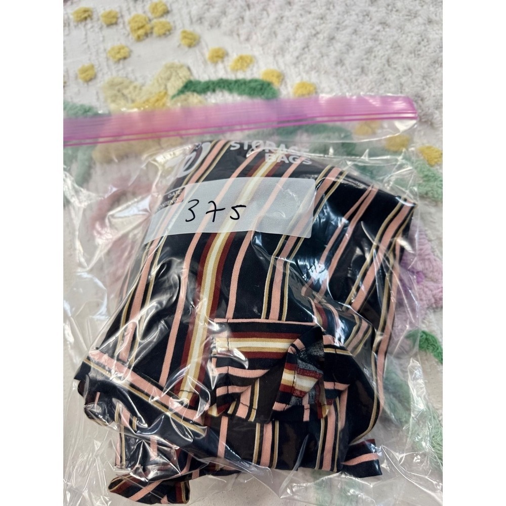 Live To Be Spoiled Striped Two Piece Set Crop Top Wide Leg Pants XS S KOLB017J - Picture 11 of 11